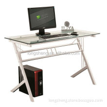 Lightweight Stainless Steel Frame Glass Computer Desk